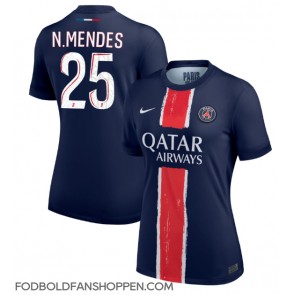 Paris Saint-Germain Nuno Mendes #25 Hjemmebanetrøje Dame 2024-25 Kortærmet